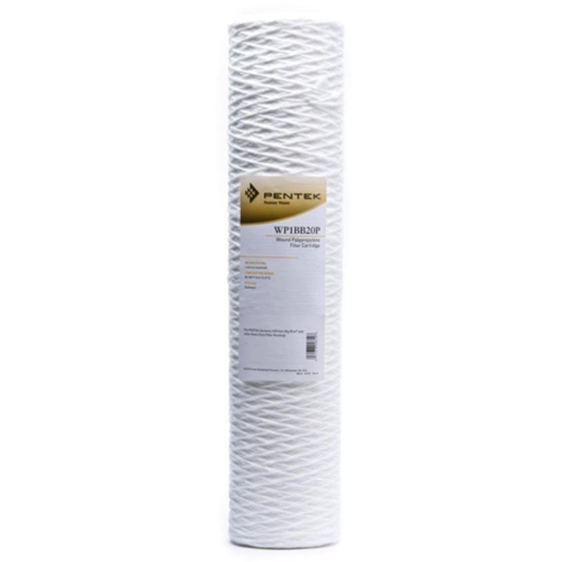 Pentek Pentair Pentek WP1BB20P Big Blue Sediment Water Filter, 20-Inch, Whole House Polypropylene String-Wound Filter Cartridge, 20" x 4.5", 1 Micron, White - Image 1